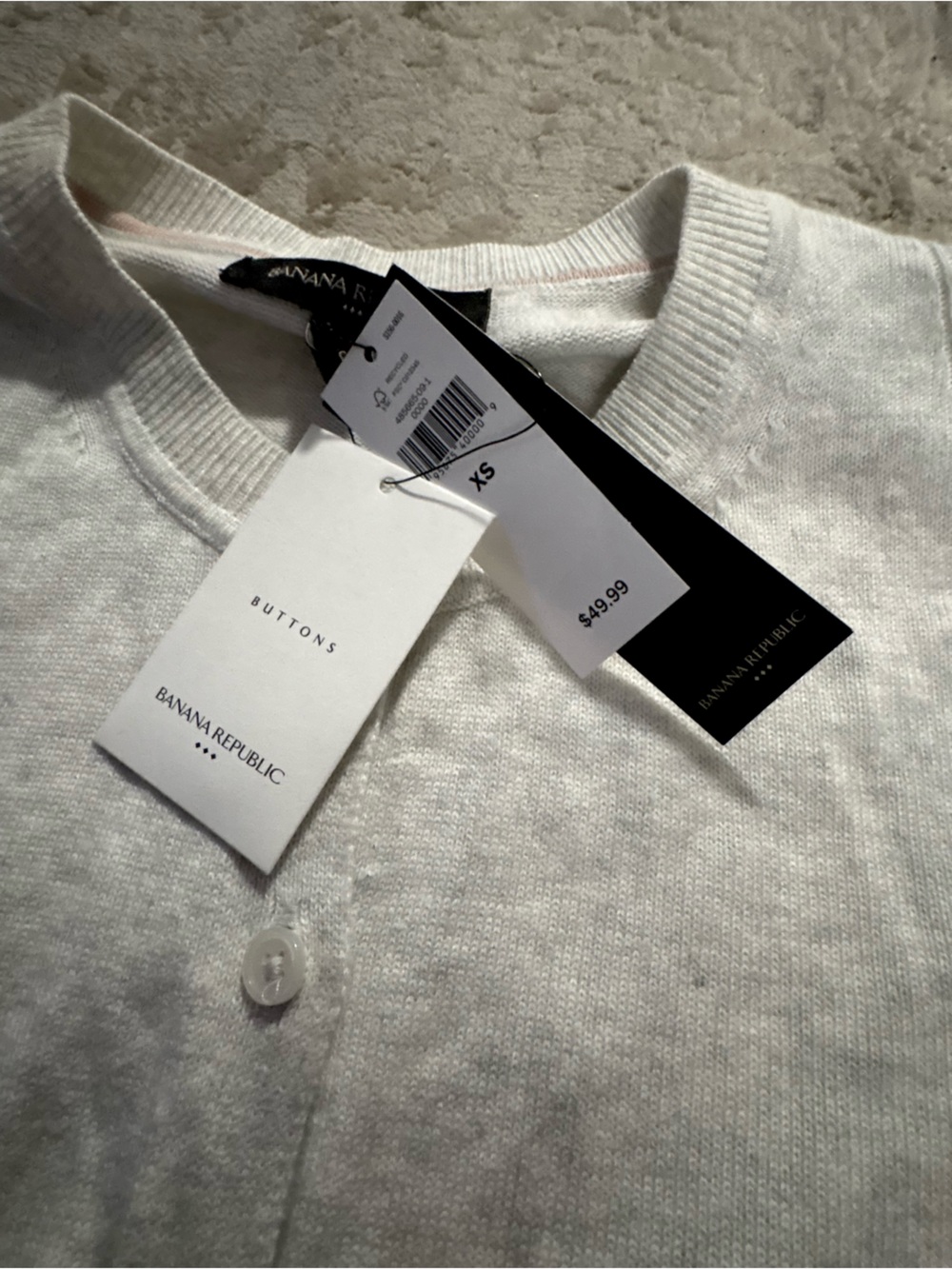 NWT❗️Banana Republic Light Gray Button-Front Women's Cardigan - Picture 3 of 3